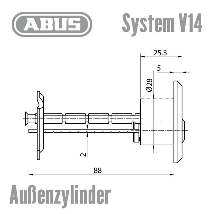 ABUS V14 Außenzylinder – Bild 3