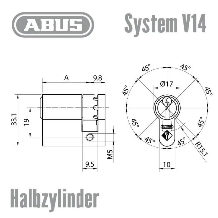 ABUS V14 Halbzylinder – Bild 2