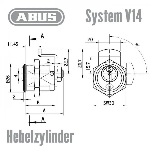ABUS V14 Hebelzylinder – Bild 2