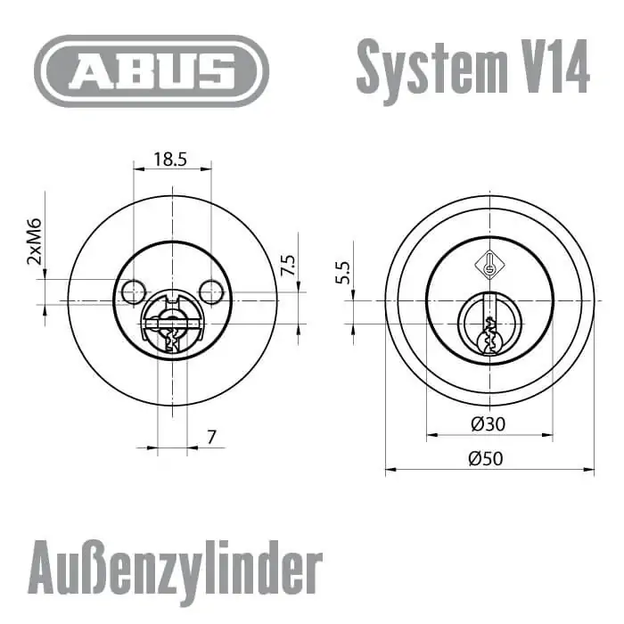 ABUS V14 Außenzylinder – Bild 2