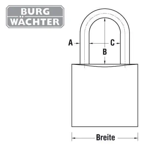 Vorhängeschloss für Halbzylinder Profi 116 PC – Bild 2