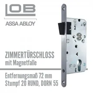Zimmertürschloss mit Magnetfalle