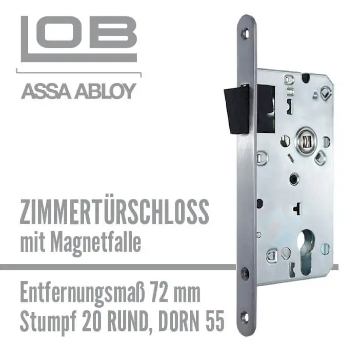 Zimmertürschloss mit Magnetfalle