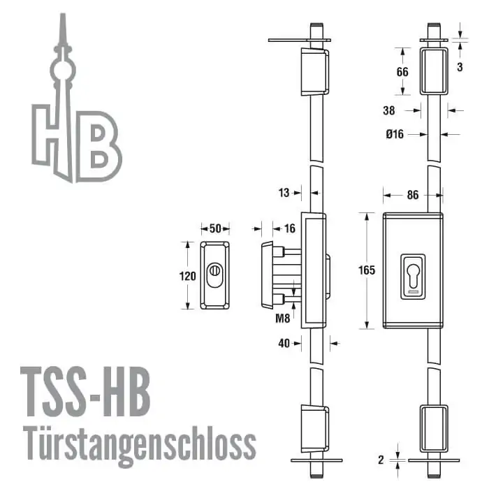 Türstangenschloss TSS-HB – Bild 4