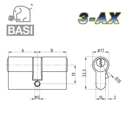 BASI 3-AX Schließzylinder – Bild 2