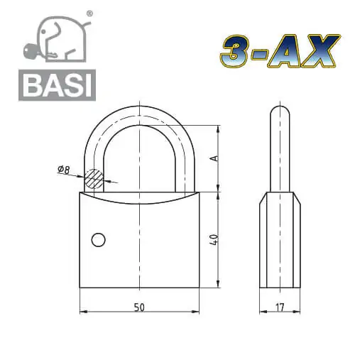 3-AX Vorhangschloss – Bild 2