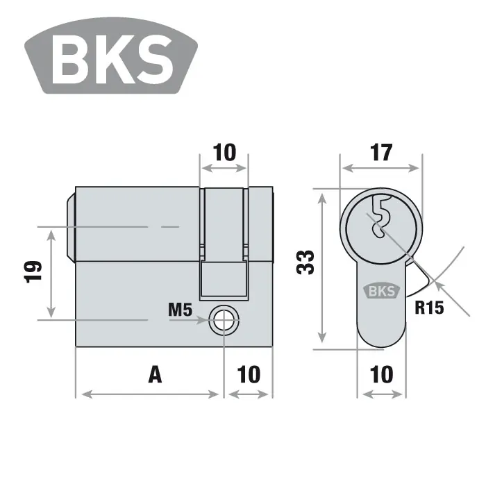 BKS S88 Halbzylinder Maß