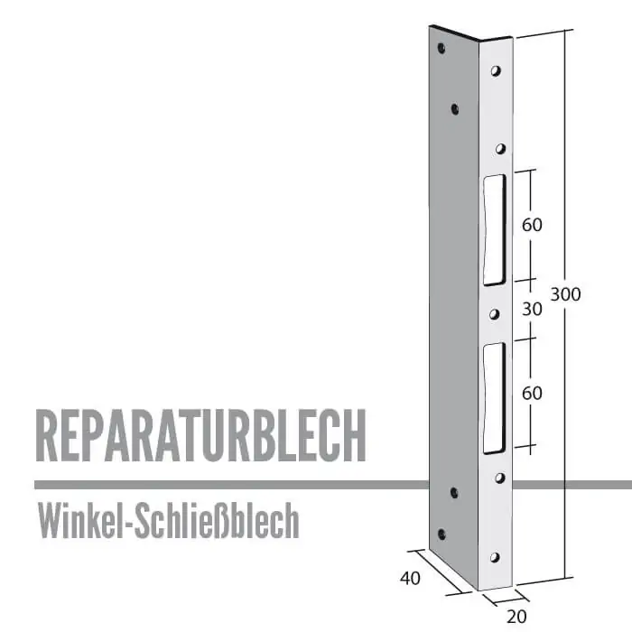 Reparatur-Schließblech 40x300mm – Bild 1