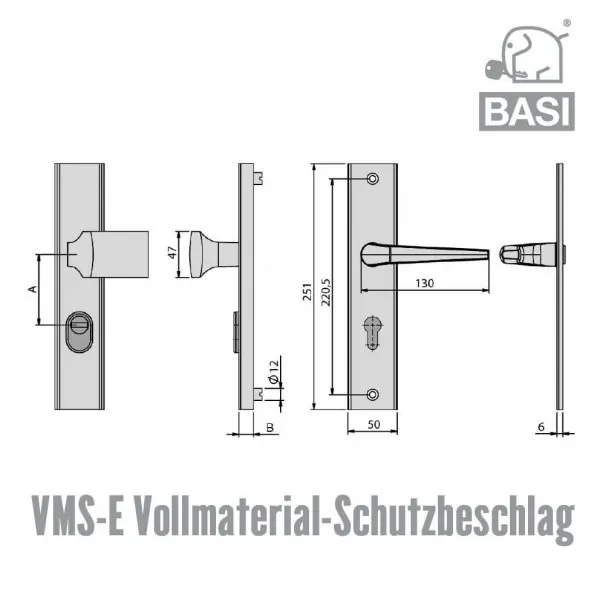 BASI VMS 72 Vollmaterial-Schutzbeschlag – Bild 3