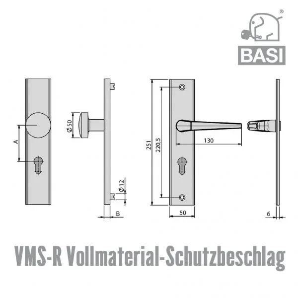Vollmaterial-Schutzbeschlag VMS-R – Bild 3