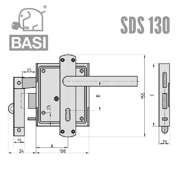 SDS 130 Stumpfdrückerschloss – Bild 2