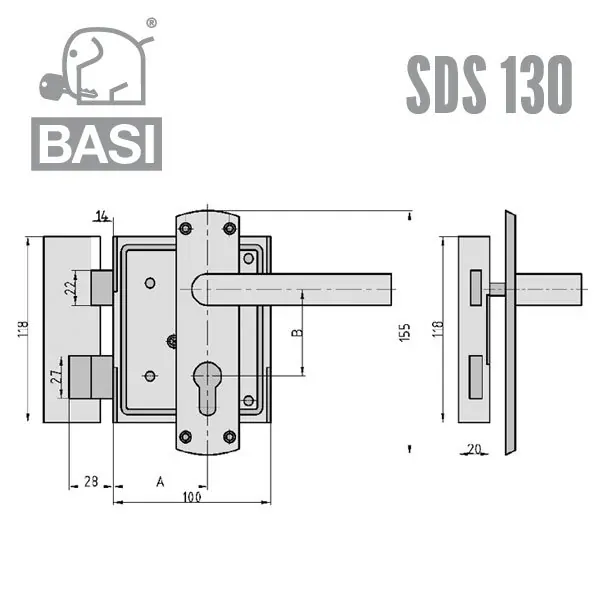 SDS 130S Stumpfdrückerschloss – Bild 2