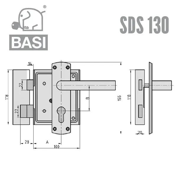 SDS 130S Stumpfdrückerschloss – Bild 2