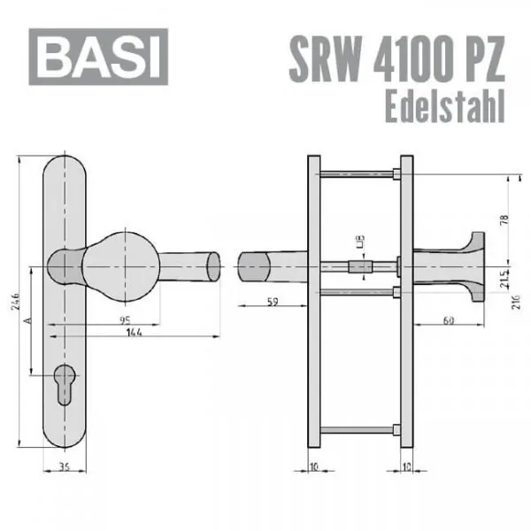 BASI SRW 4100 PZ Edelstahl Schmalrahmen-Wechsel-Garnitur – Bild 2