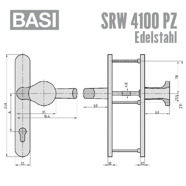 BASI SRW 4100 PZ Edelstahl Schmalrahmen-Wechsel-Garnitur – Bild 2