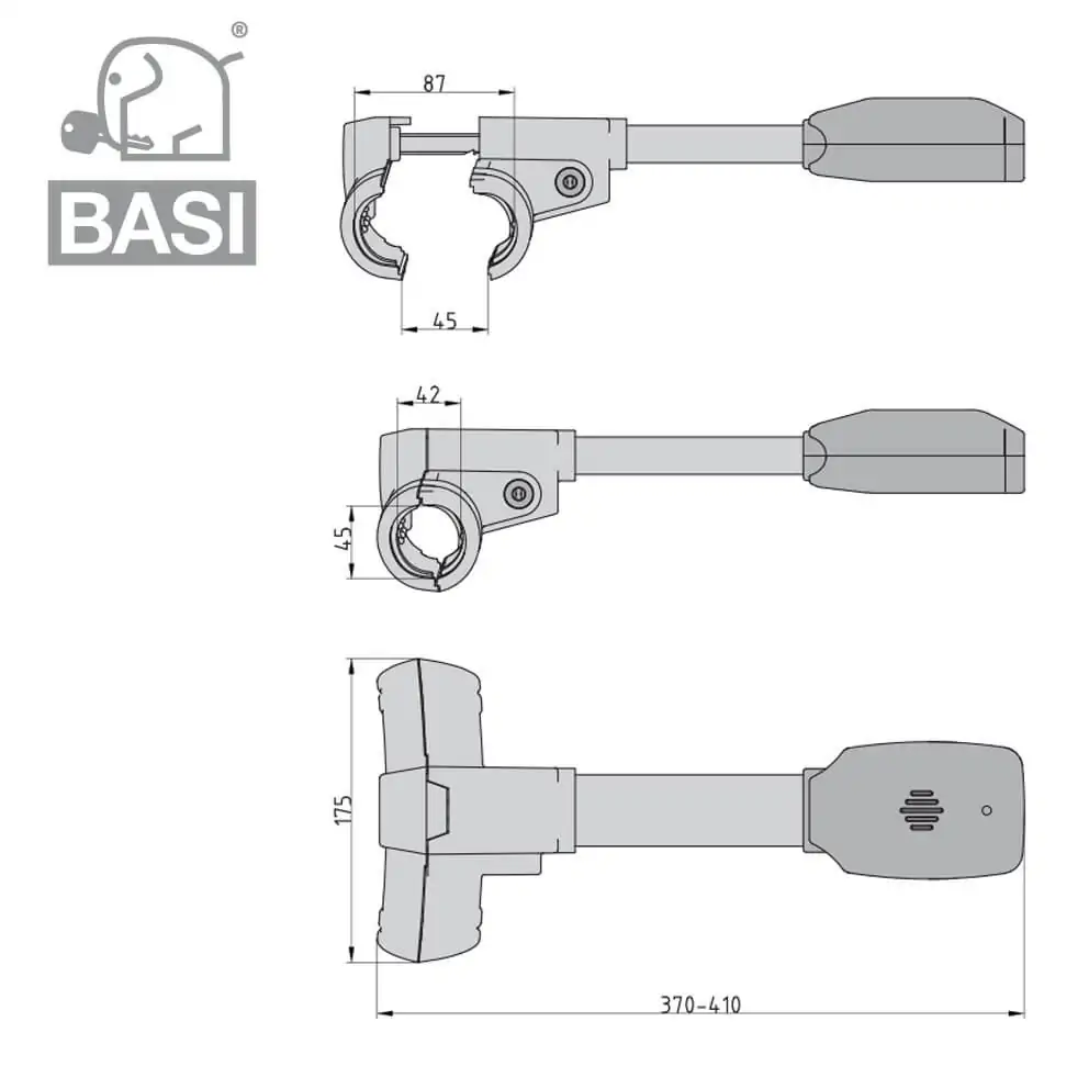 BASI Lenkradschloss 102 Maße