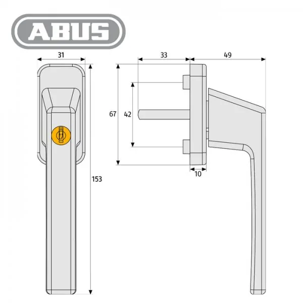 10 x abschließbarere Fenstergriffe FG120 – Bild 2