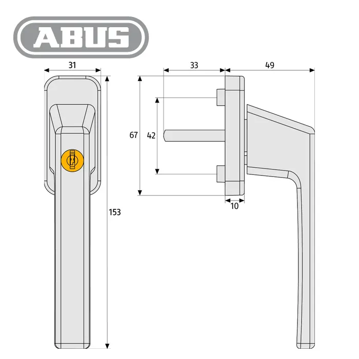 10 x abschließbarere Fenstergriffe FG120 – Bild 2