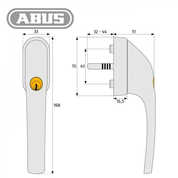 Abschließbarer Fenstergriff FG300 – Bild 2