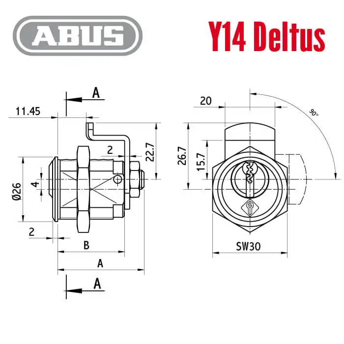 ABUS Y14 Deltus Hebelzylinder – Bild 3