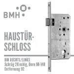 BMH Haustürschloss schräg eckig 28, Dorn 60-140/92