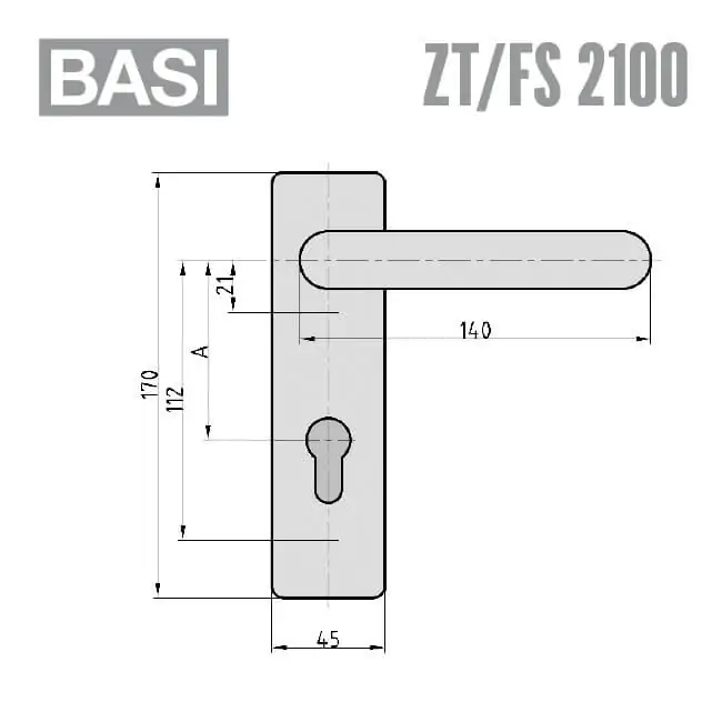 Feuerschutzbeschlag ZT/FS 2100 eckig – Bild 4