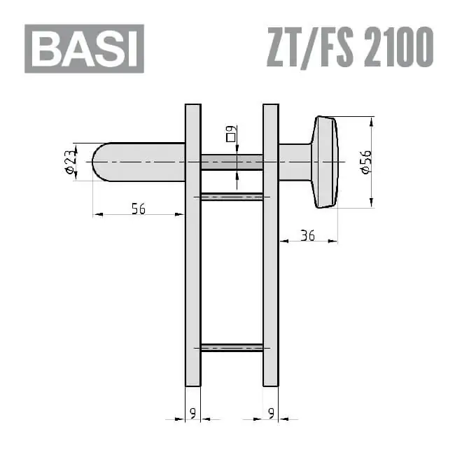 Feuerschutzbeschlag ZT/FS 2100 eckig – Bild 3