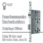 Feuerhemmendes Einsteckschloss mit Doppelstulp 280 mm