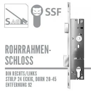 SAG RR02 Rohrrahmenschloss PZ mit Wechsel