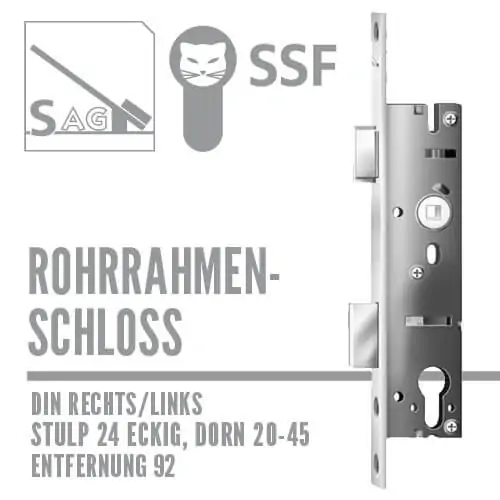 SAG RR02 Rohrrahmenschloss PZ mit Wechsel