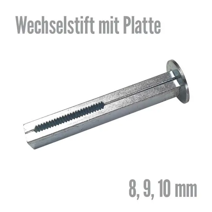 Spaltwechselstift mit Platte