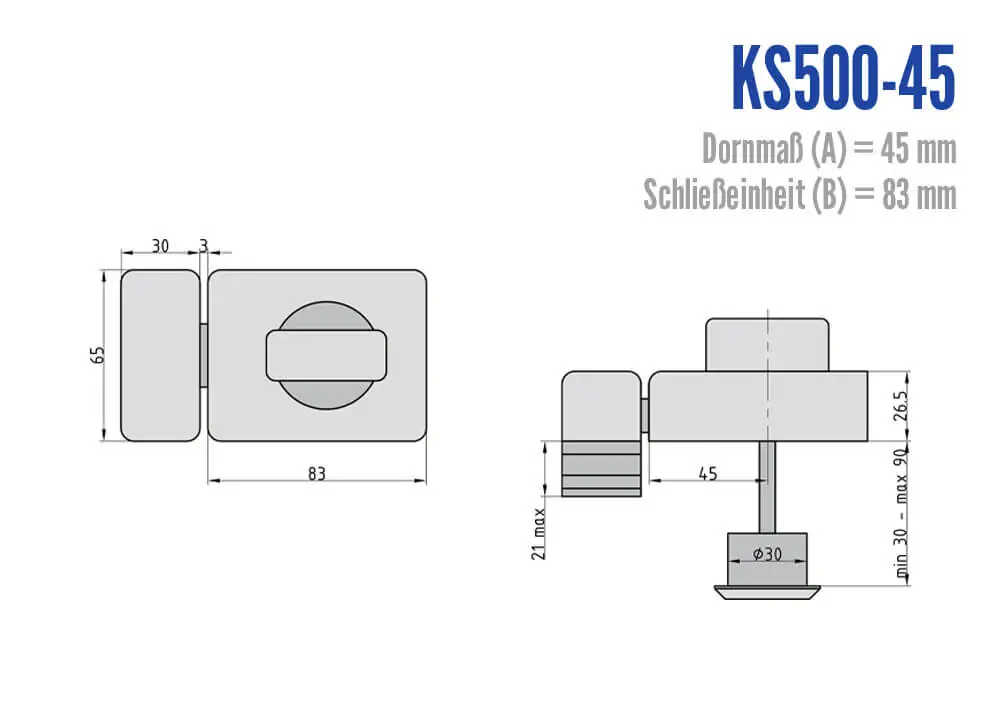BASI KS500-45 Kastenzusatzschloss