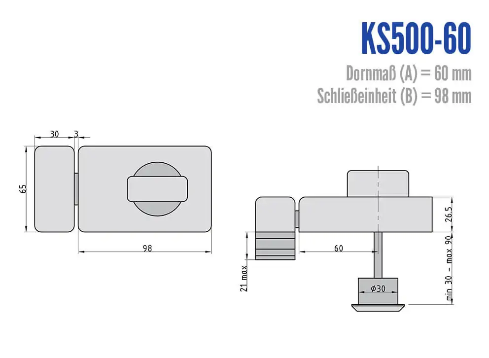 BASI KS500-60 Kastenzusatzschloss