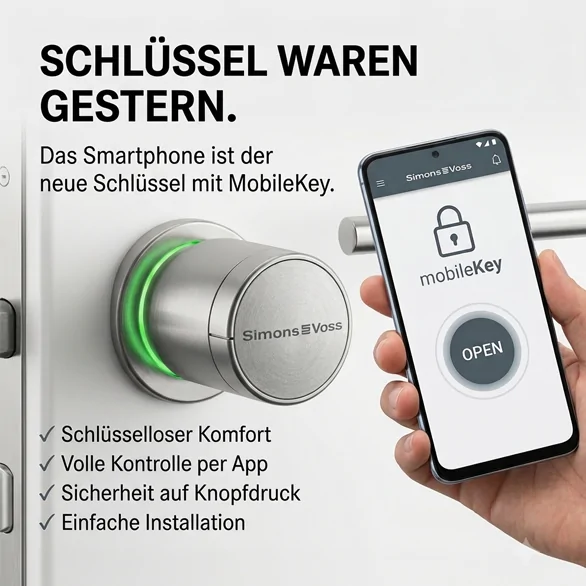 SimonsVoss MobileKey digitales Türschloss per Smartphone App öffnen